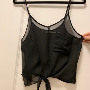 Sheer Tie Front Top